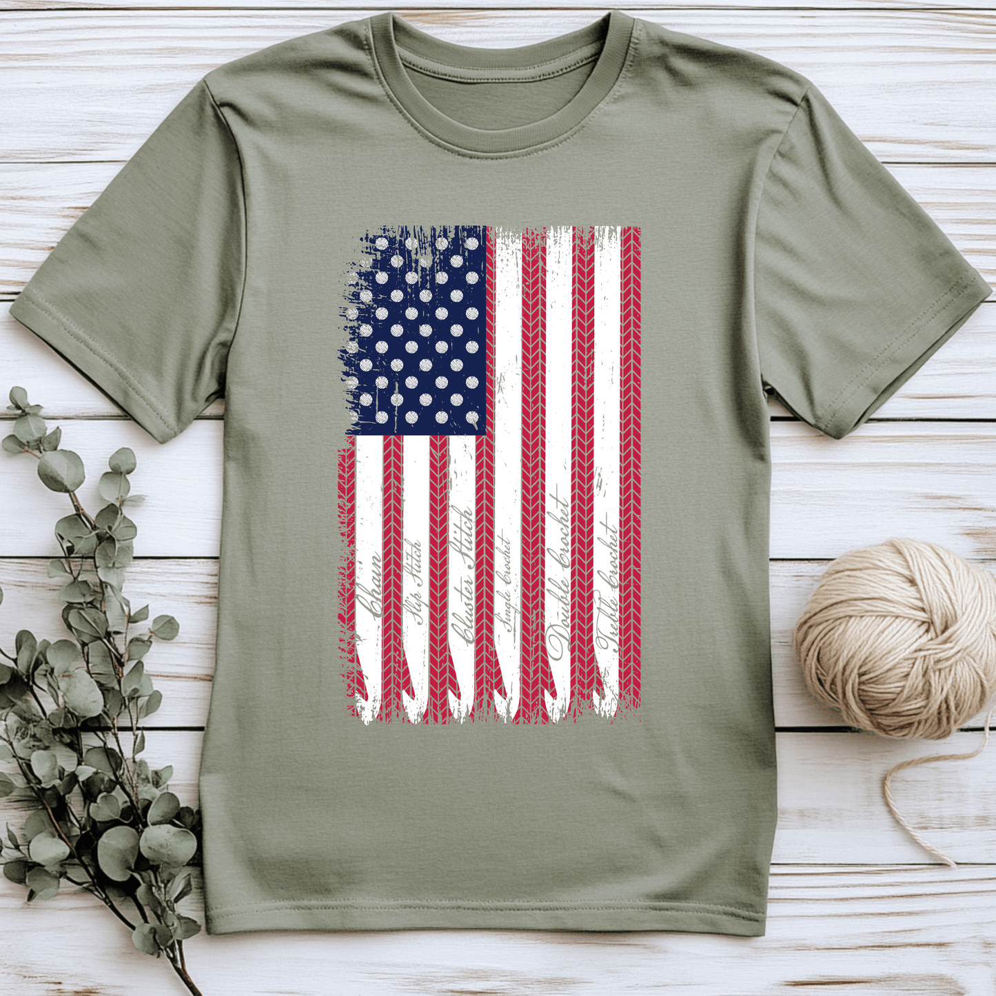 Crochet American Flag T-Shirt