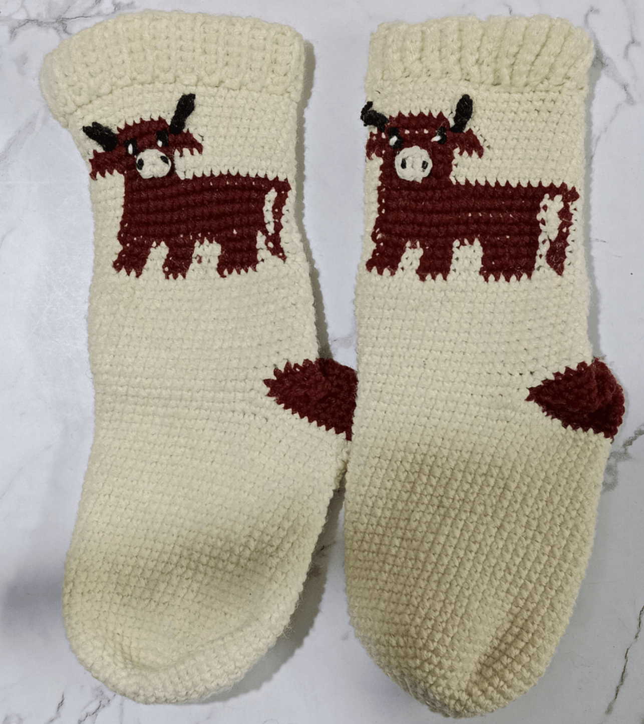 Highland Cow Socks Crochet Pattern