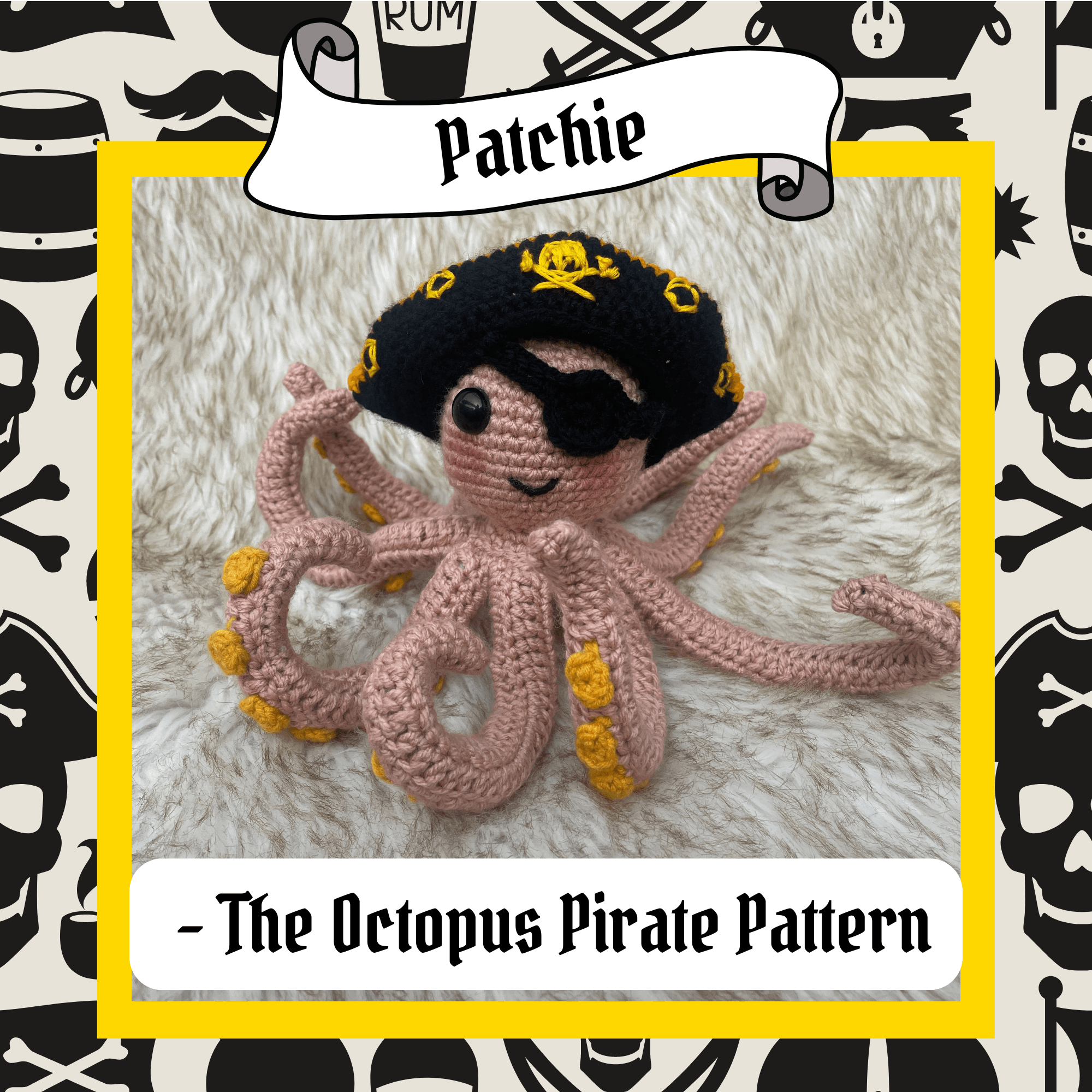 Patchie The Pirate Octopus Pattern KnotNookCo Patchie The Pirate Octopus Pattern KnotNookCo