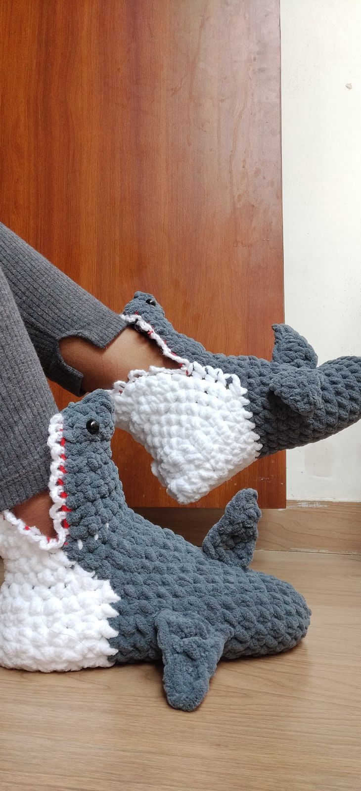 Shark Socks Pattern – KnotNookCo - Main Image