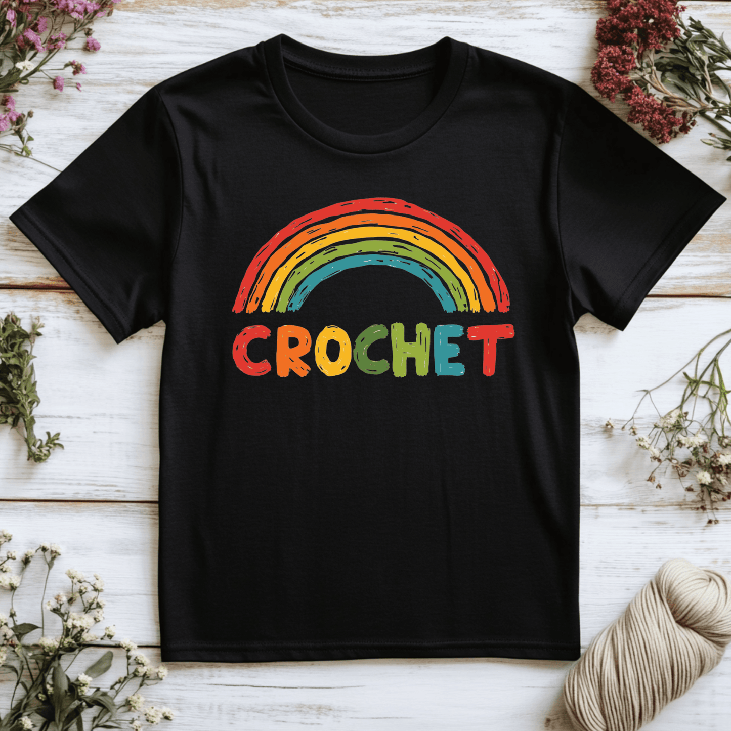 Crochet Rainbow T-Shirt