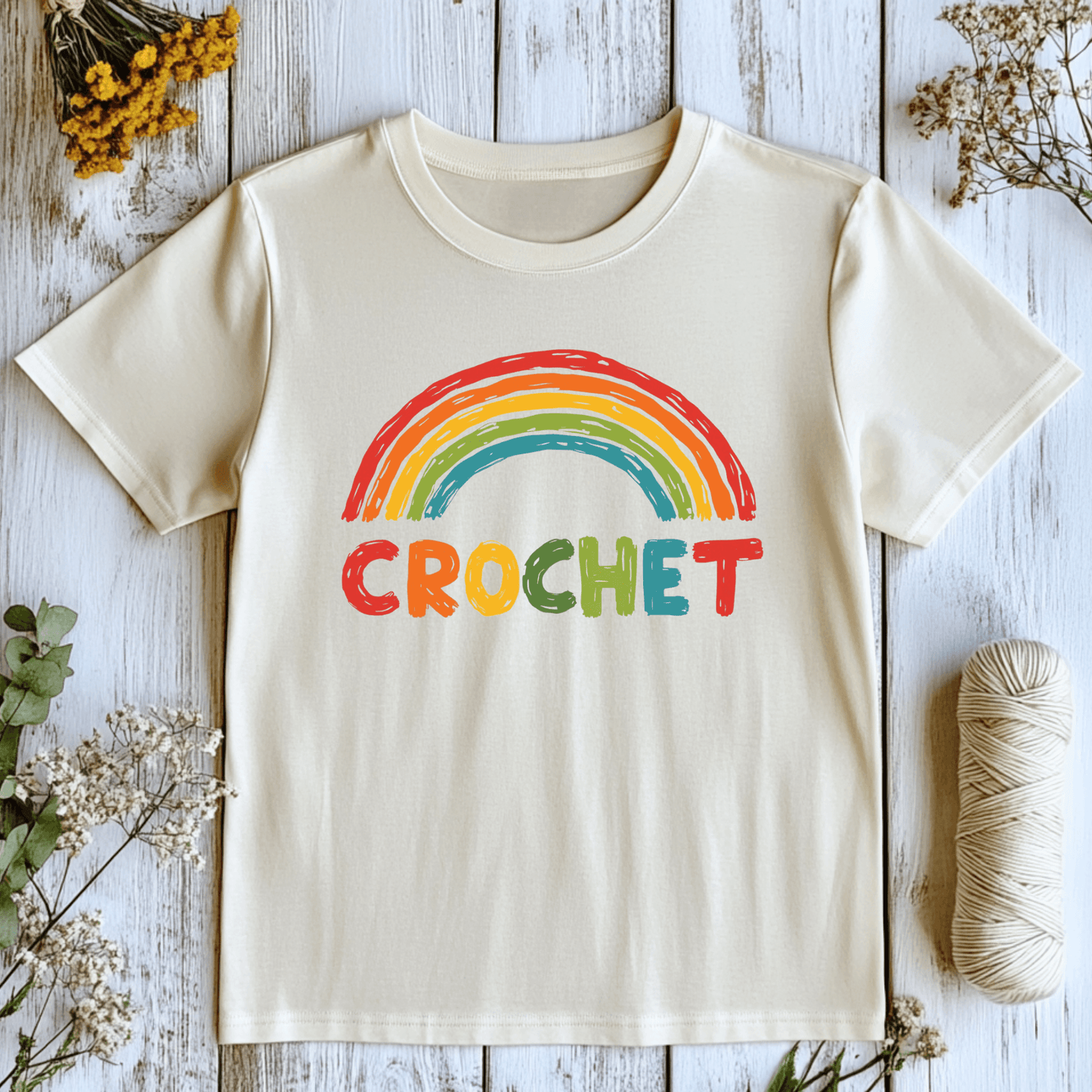 Crochet Rainbow T-Shirt