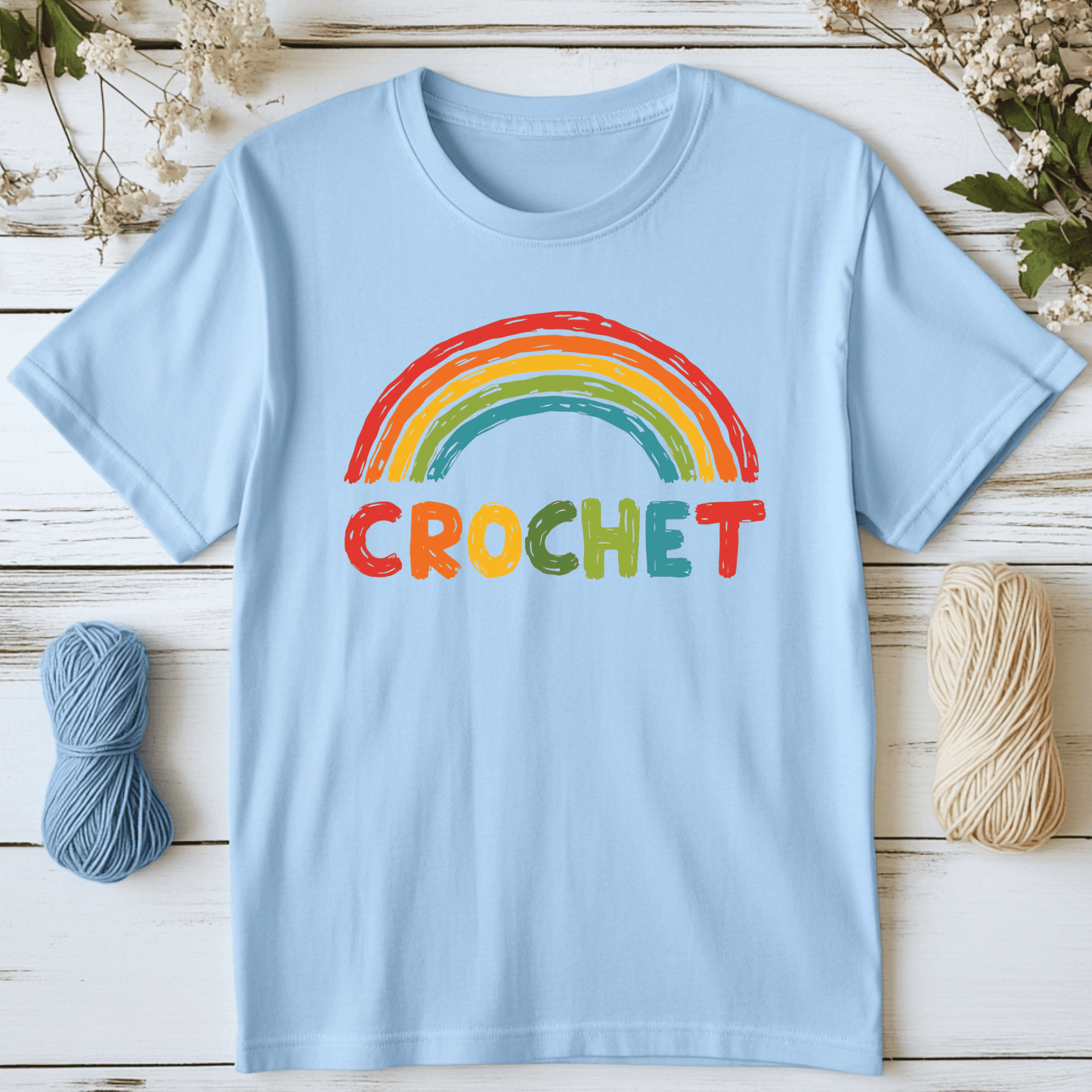 Crochet Rainbow T-Shirt