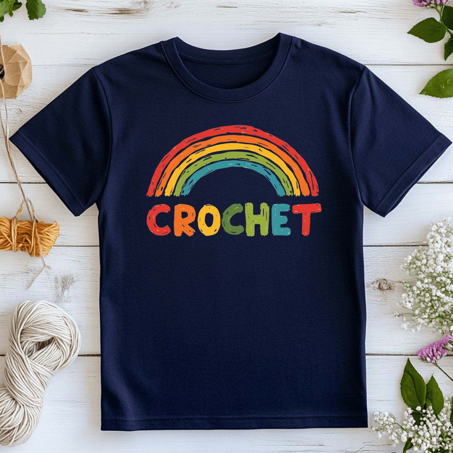 Crochet Rainbow T-Shirt