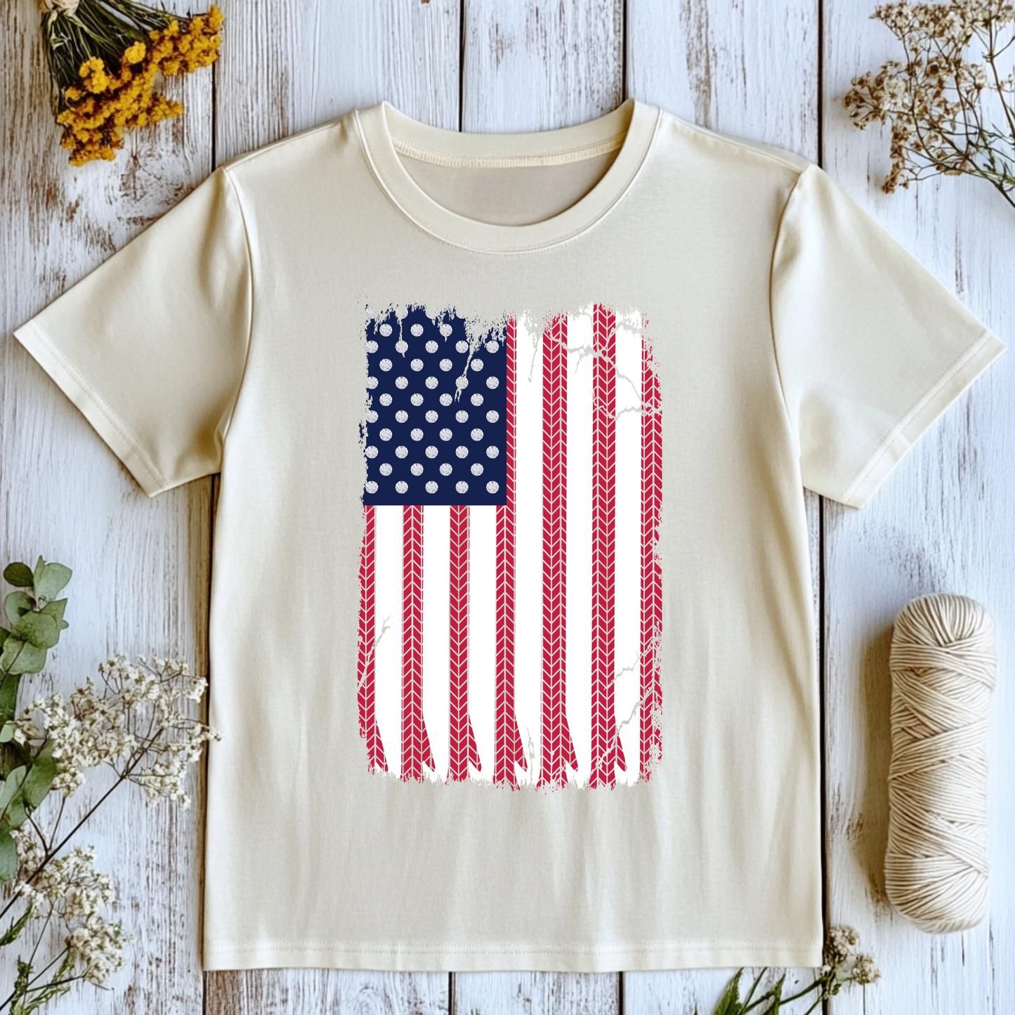 Crochet American Flag T-Shirt