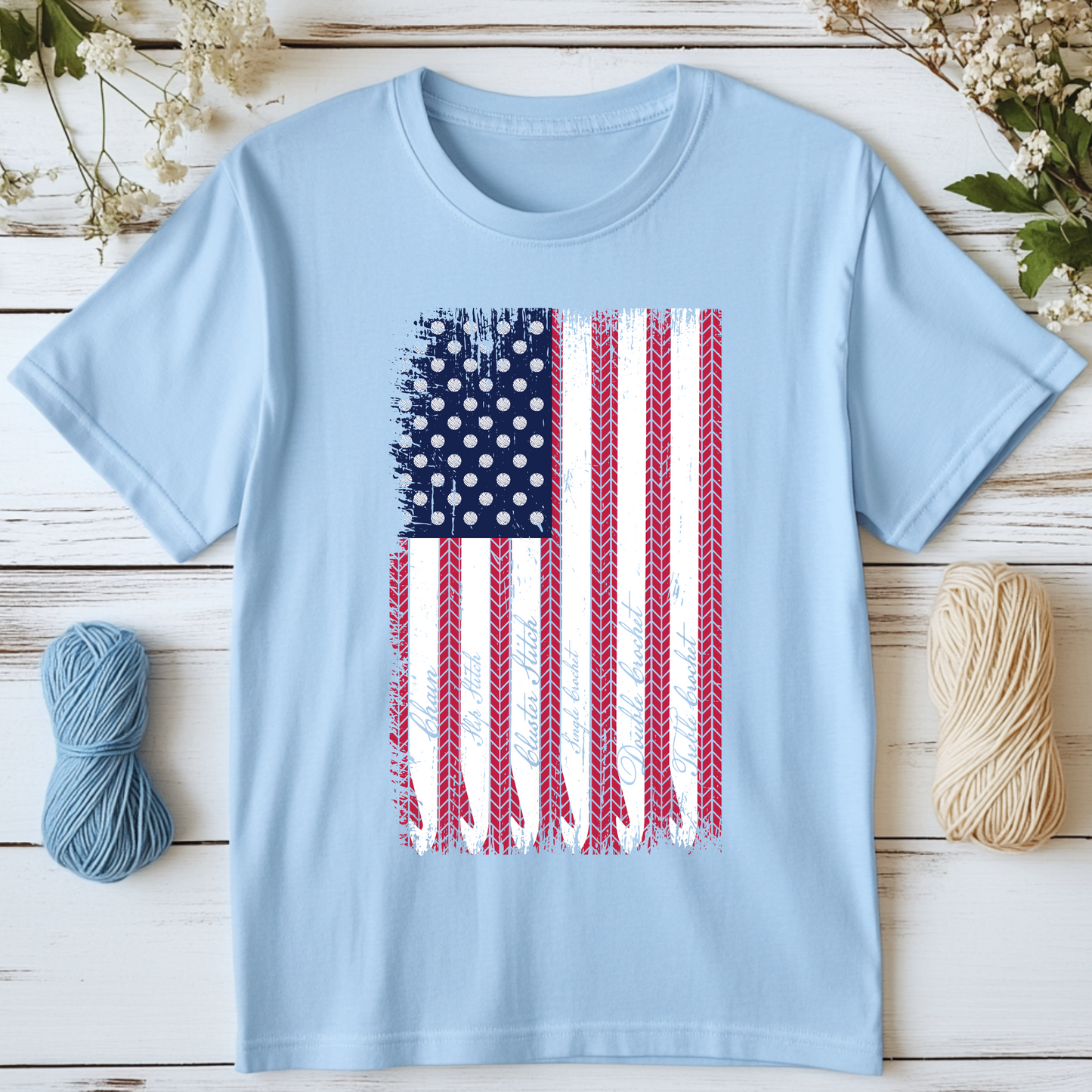 Crochet American Flag T-Shirt