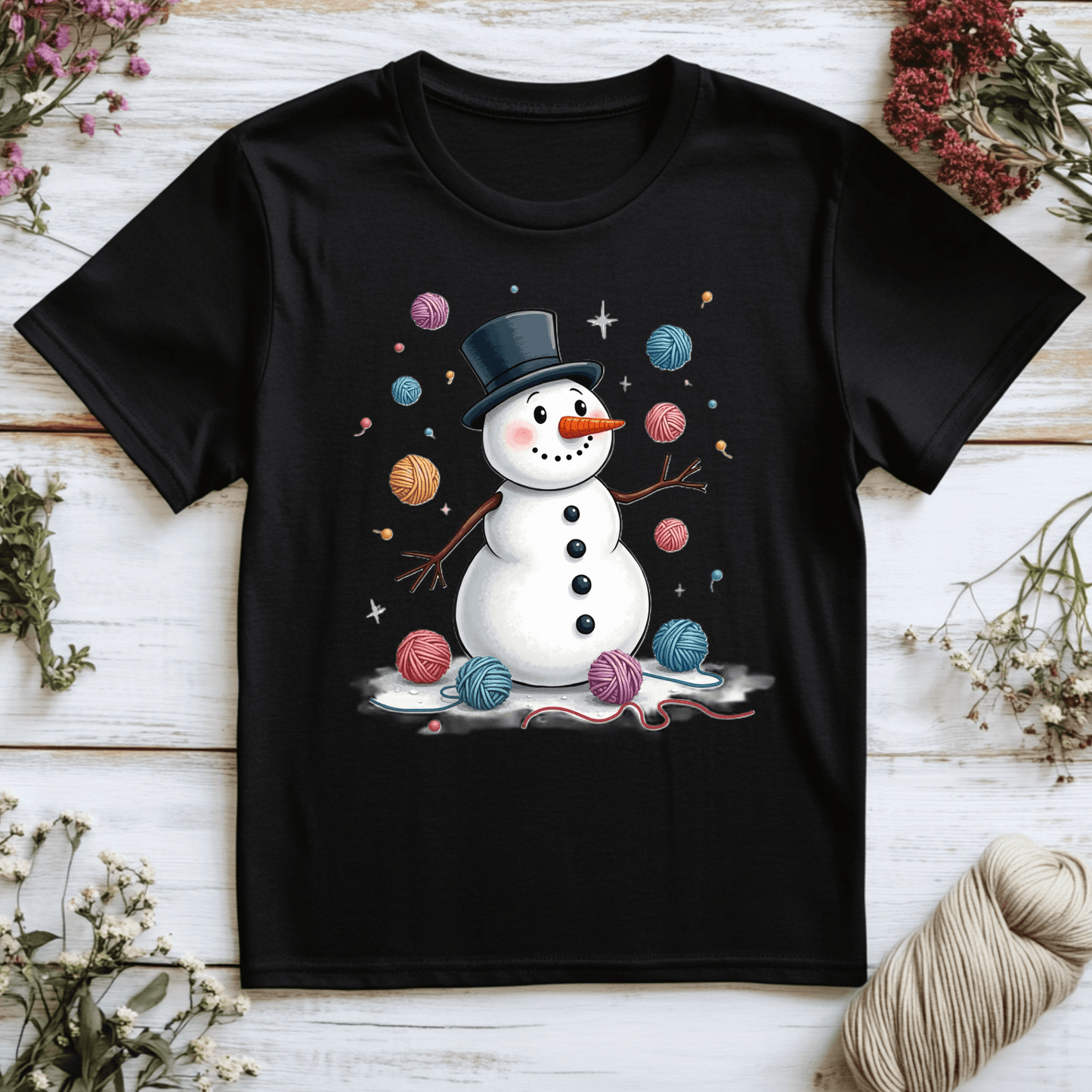 Yarn Snowman T-Shirt