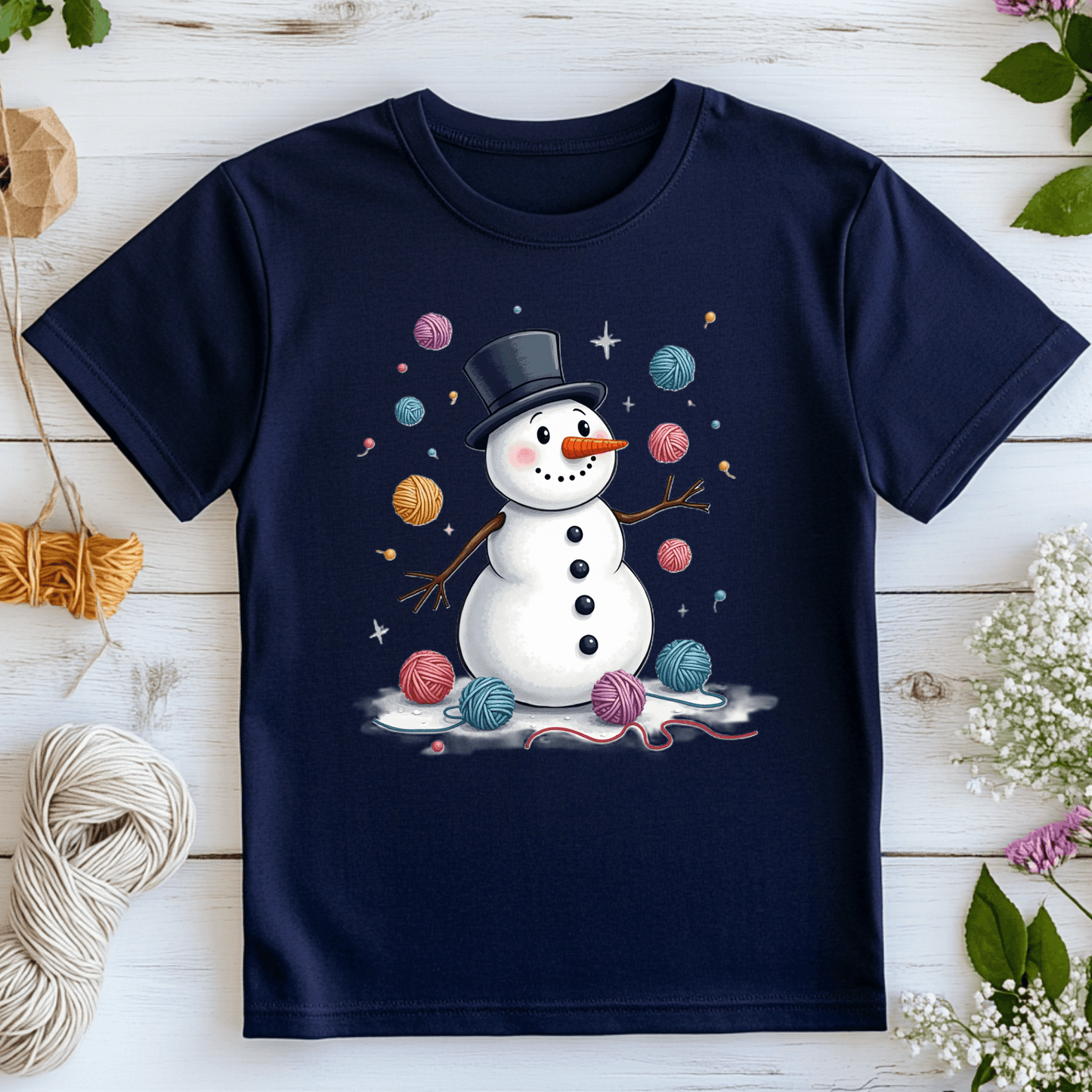 Yarn Snowman T-Shirt