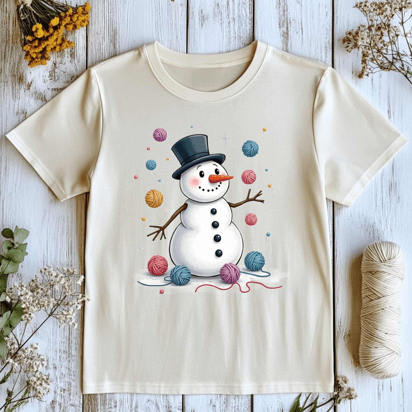 Yarn Snowman T-Shirt