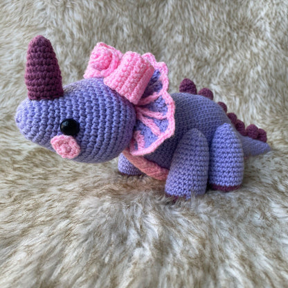 Purple Triceratops Dinosaur Pattern - KnotNookCo