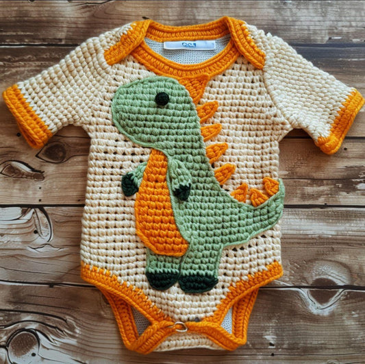 Dino Baby Romper Pattern