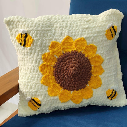 Sunflower & Bumble Bee Pillow Set - KnotNookCo